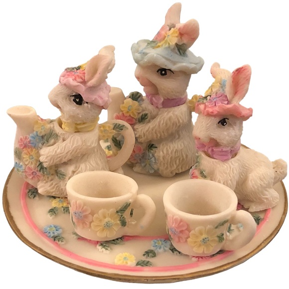 Easter Bunny Miniature Tea Set - Picture 6 of 7